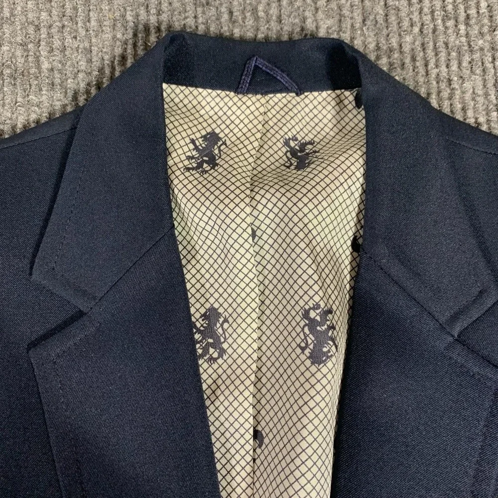 VTG‎ JC Penny Blazer Mens 38 Blue Sports Coat Business Lined Academia Luxury 80s